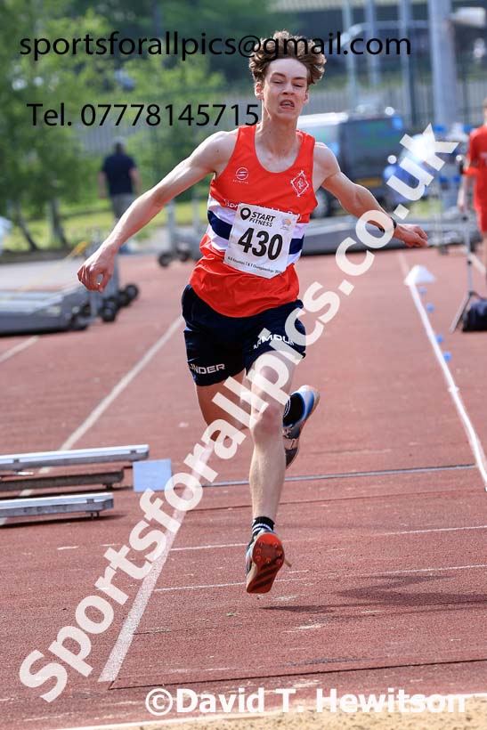Mens Under-17s Triple Jump, 2024 North Eastern Track and Field Champs., Middlesbrough.  Photo: David T. Hewitson/Sports for All Pics